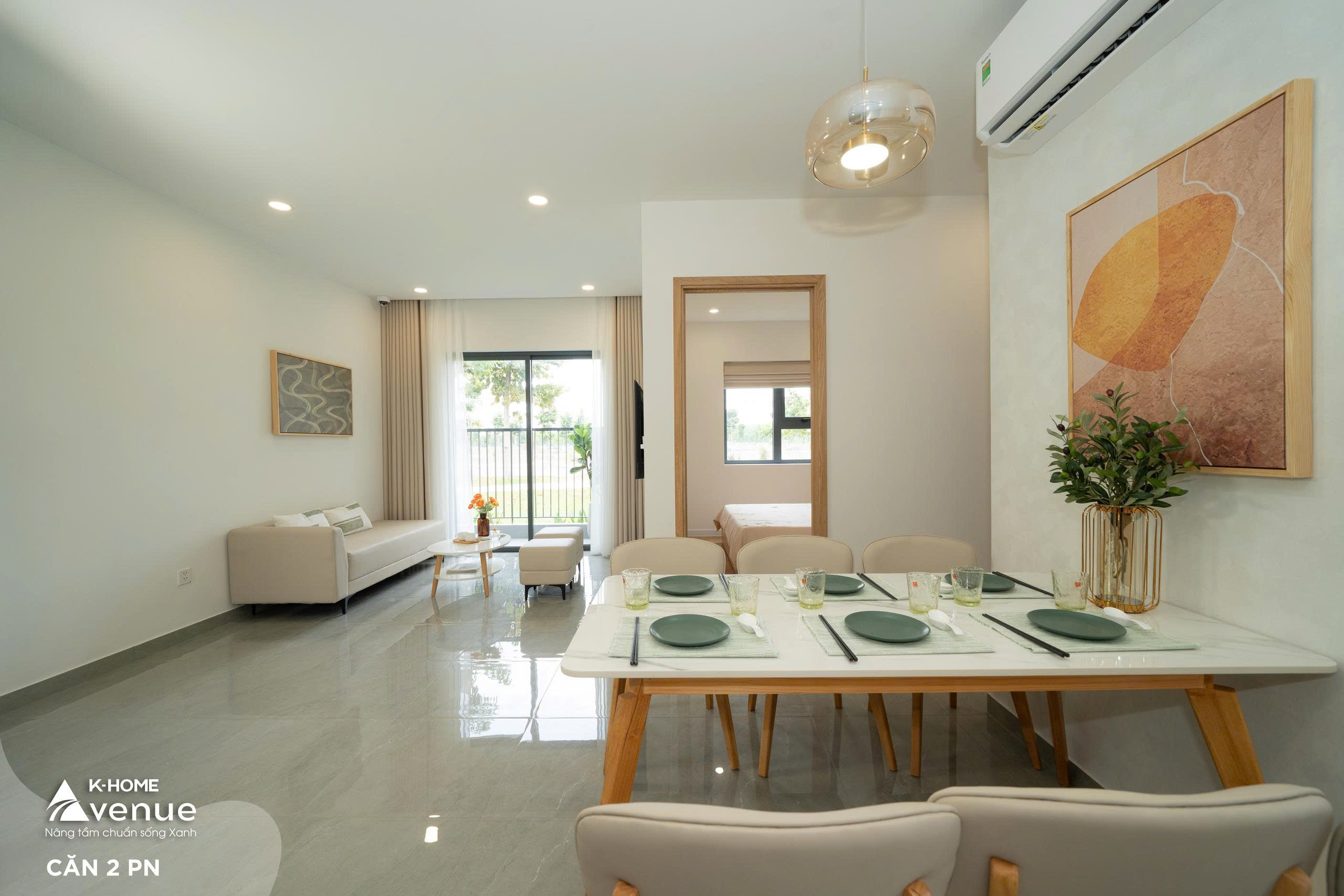 Thiết kế nội thất căn hộ 2 phòng ngủ tại K-Home Avenue bàn giao cho khách hàng.